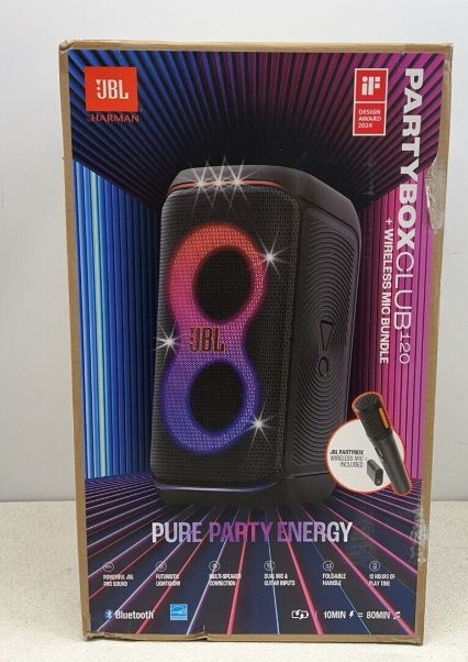 JBL - PartyBox Club 120 + Wireless MIC Bundle Portable Wireless Speaker