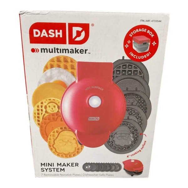 Dash MultiMaker Mini Waffle System with Removable Plates and Storage Case