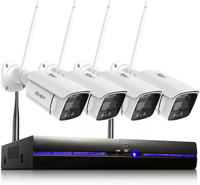 REIGY 3MP WiFi Security Camera System with Floodlight