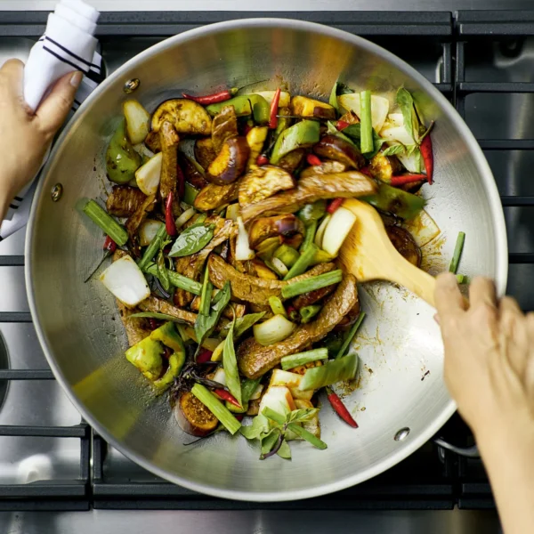 KitchenAid 15” 5-Ply Clad Stainless Steel Wok - Image 5