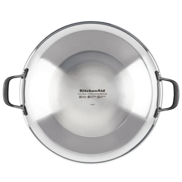 KitchenAid 15” 5-Ply Clad Stainless Steel Wok - Image 4