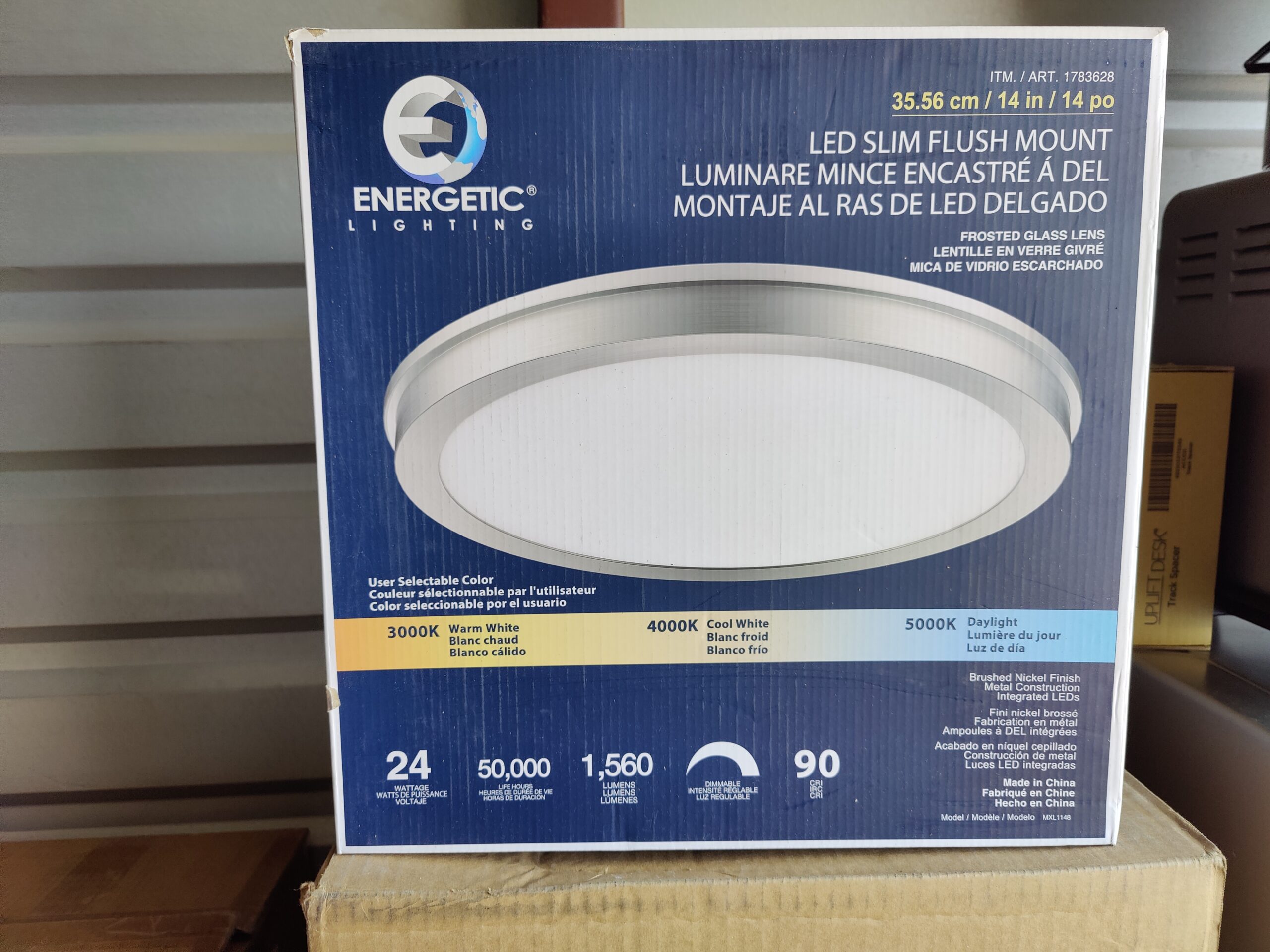 Energetic Lighting 14" LED Flush Mount Light Fixture - Brushed Nikel