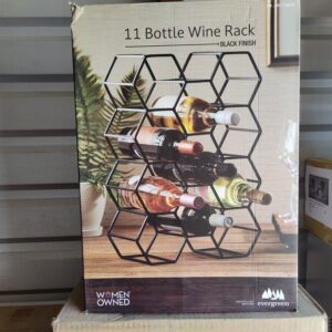 11 Bottle Wine Rack - Black