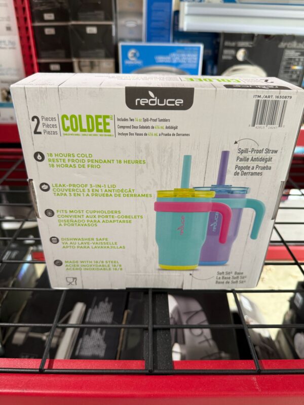 2 Pieces Of Reduce Coldee Tumbler With Handle 14oz -Mint/Purple - Image 6
