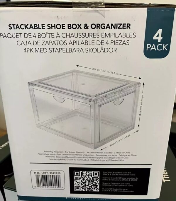 Stackable Shoebox & Organizer, 4 Pack - Image 4