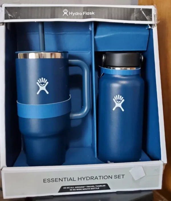 Hydro Flask Hydration Set 40oz Tumbler & 32oz Wide Mouth Bottle - Blue
