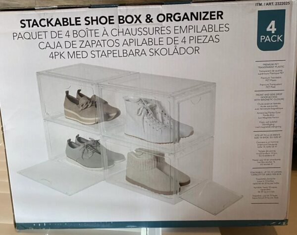 Stackable Shoebox & Organizer, 4 Pack - Image 2