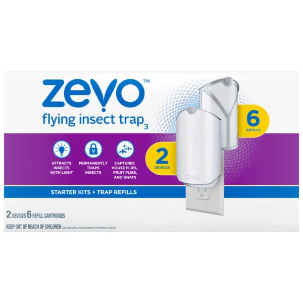 Zevo Flying Insect Trap Starter Kit, 2 Devices + 6 Refills - Image 8