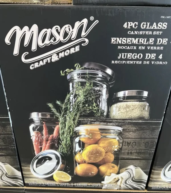 Mason Craft & More 4-piece Glass Canister Set - Image 4
