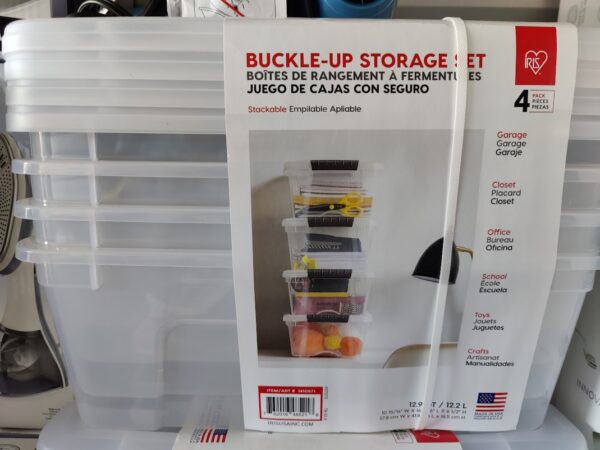 IRIS Buckle Up Storage Set, 12.9 Quart, Clear, 4 c - Image 5