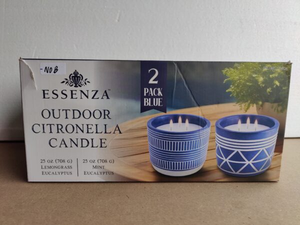 ESSENZA Outdoor Citronella Candle, Pack of 2, Blue - Image 11