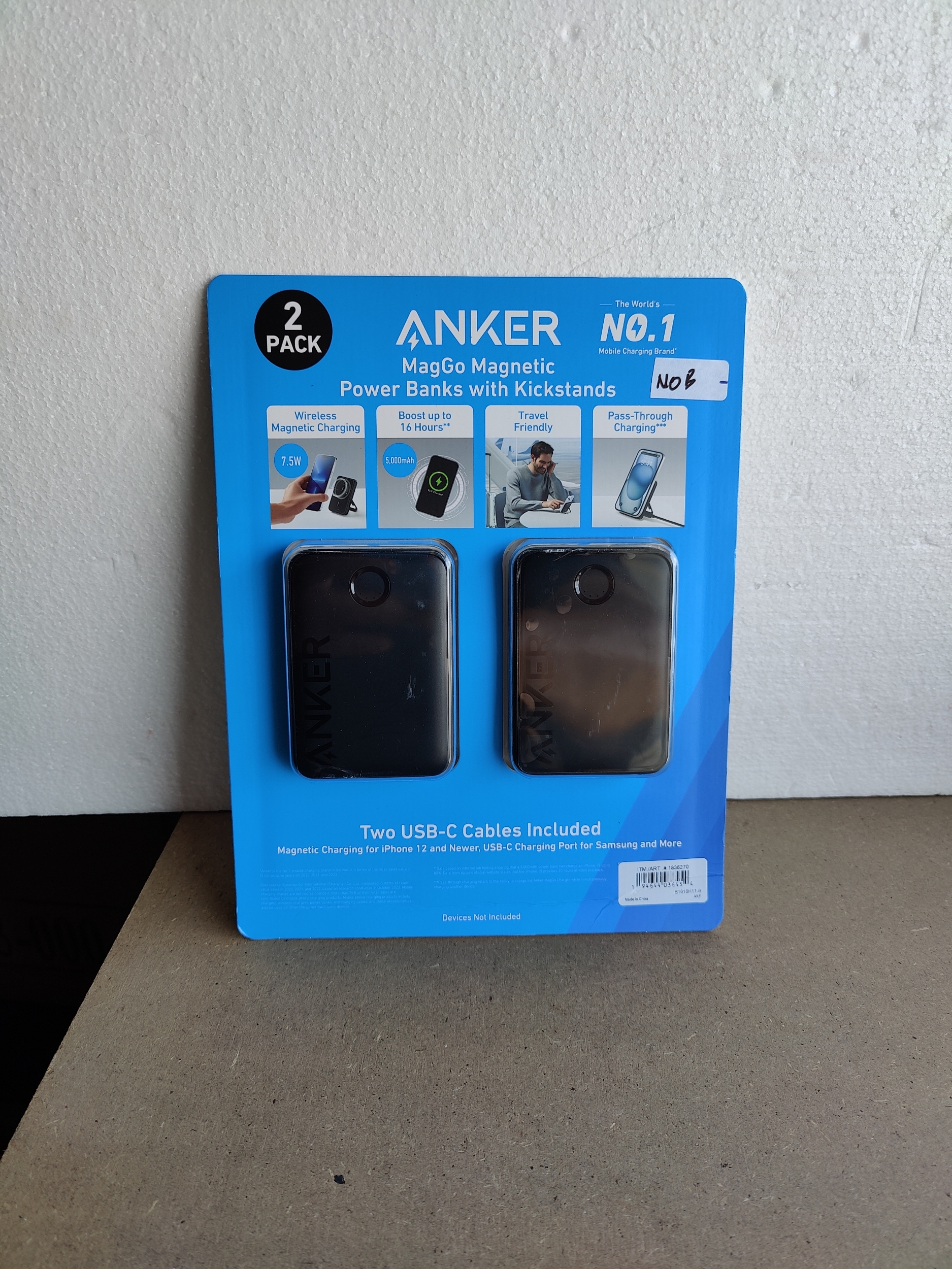Anker MagGo Magnetic Wireless Charging 5,000 mAh Power Bank, 2-pack