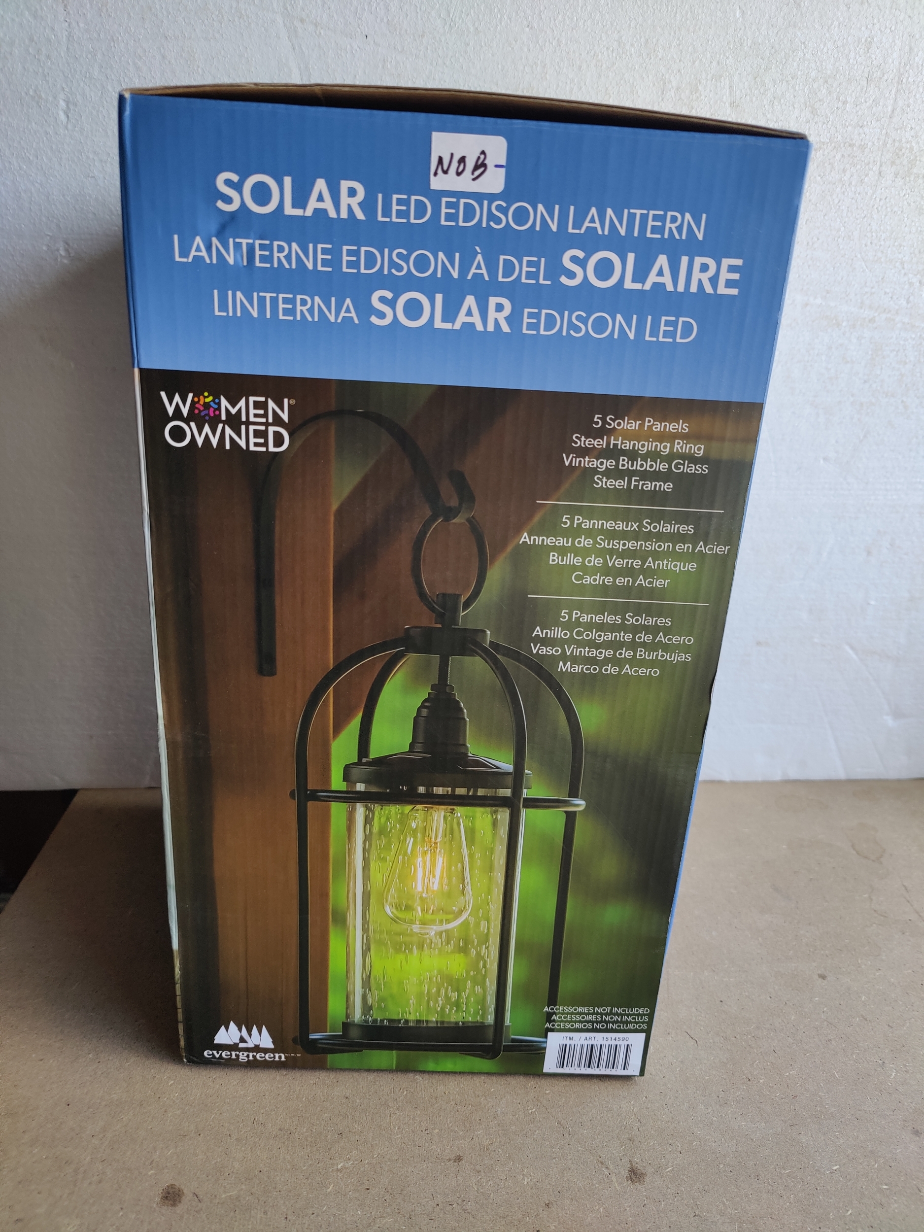 14" Edison Solar LED Lantern