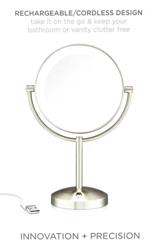 Conair Rechargeable Vanity Mirror, Nickel - Image 7