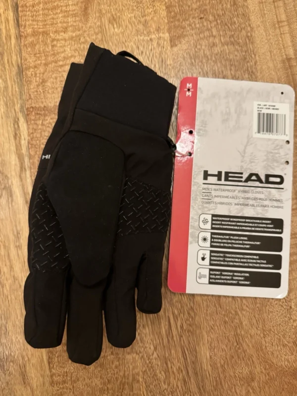HEAD Men’s Waterproof Hybrid Gloves, Medium