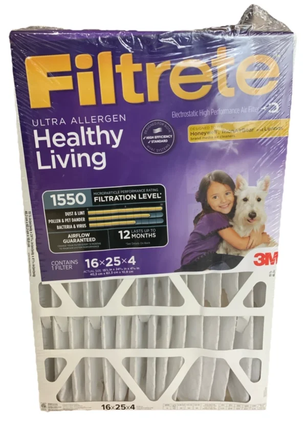 3M Filtrete Allergen Reduction Deep Pleat Filter 4" Slim Fit, 2-pack