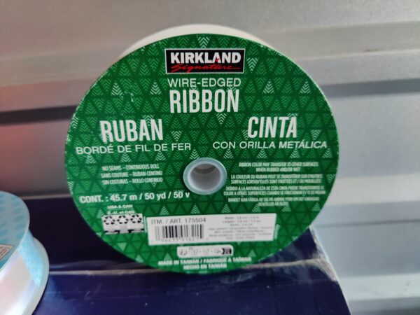 KIRKLAND SIGNATURE WIRE-EDGED RIBBON 45.7 M / 50 YD