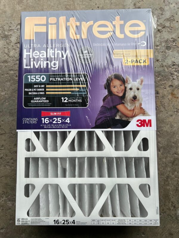 3M Filtrete Allergen Reduction Deep Pleat Filter 4" Slim Fit, 2-pack - Image 5