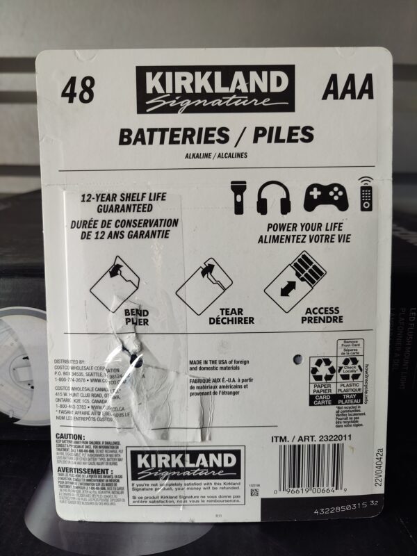 Kirkland Signature Alkaline AAA Batteries, 48-count - Image 2