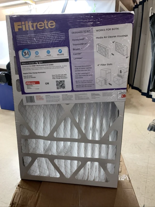 3M Filtrete Allergen Reduction Deep Pleat Filter 4" Slim Fit, 2-pack - Image 4