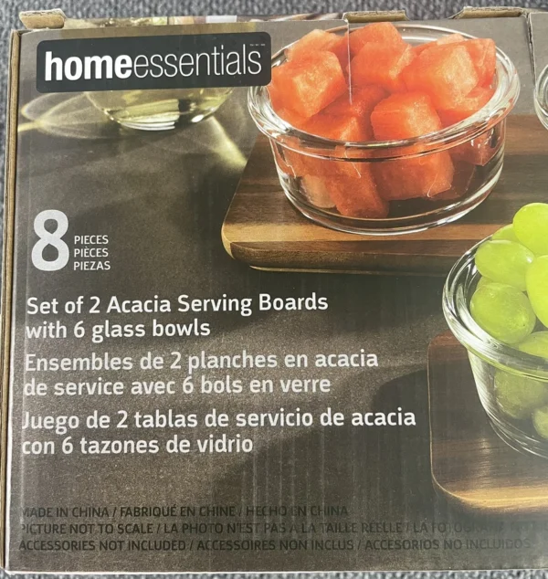 Home Essentials Table Setter Acacia Wood Serving Set, 2-pack - Image 3