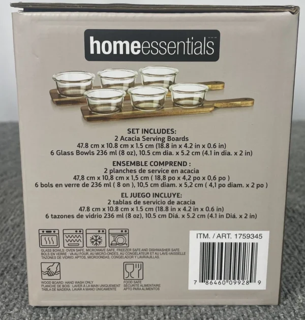 Home Essentials Table Setter Acacia Wood Serving Set, 2-pack - Image 4