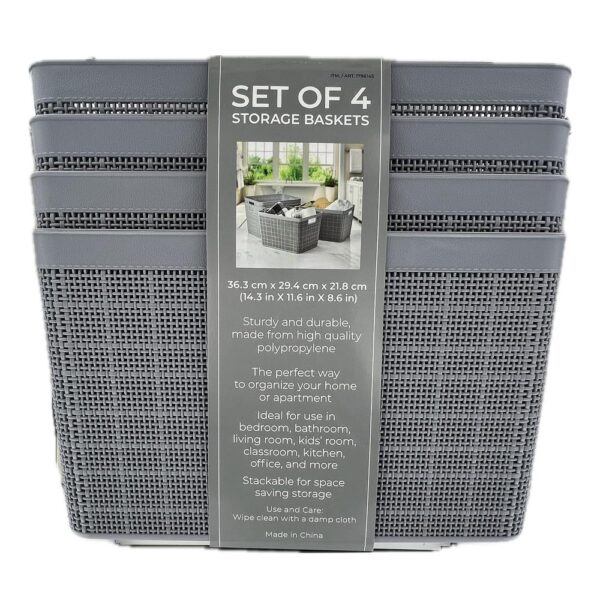 Lifetime Brands Storage Baskets Set Of 4