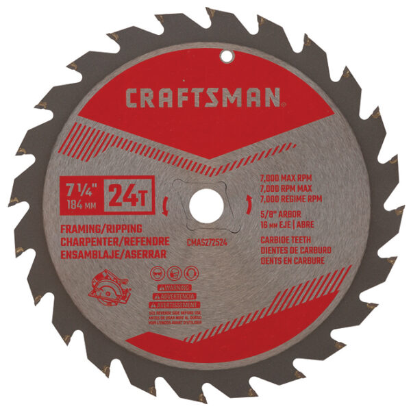CRAFTSMAN 7-1/4 Inch 24T Framing/Ripping Saw Blade