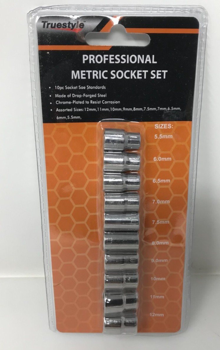 Truestyle TL1231 10pcs Metric Socket Set